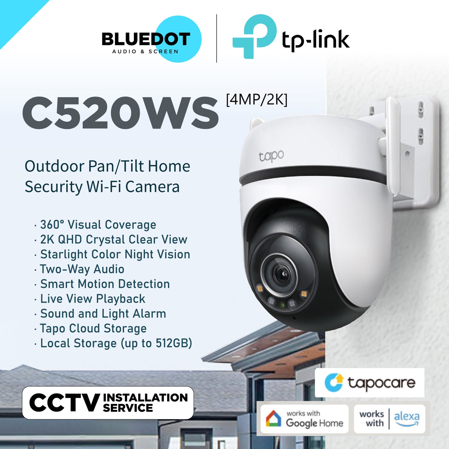 C520WS Outdoor Pan/Tilt Home Security Wi-Fi Camera Installtion