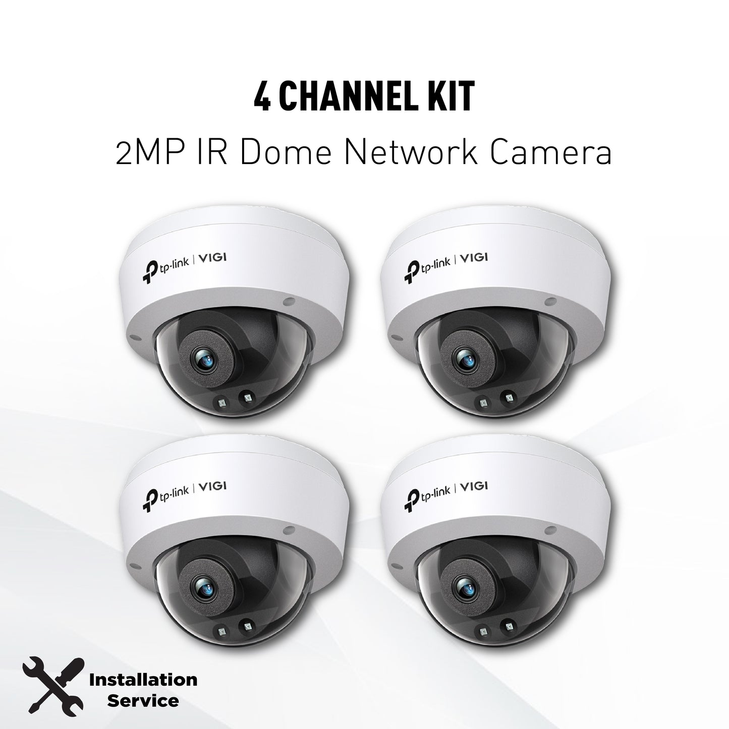 4 Channel Kit 2MP IR Dome Network Camera Installation