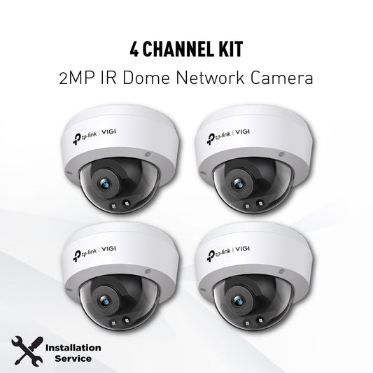 4 Channel Kit 2MP IR Dome Network Camera Installation